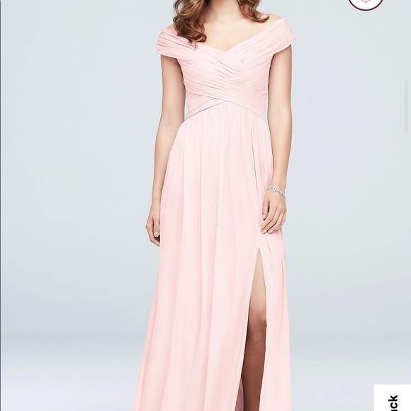 David's Bridal Dresses & Skirts - David’s Bridal CRISSCROSS OFF-THE-SHOULDER MESH BRIDESMAID DRESS
F19951